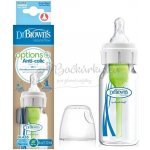 Dr. Brown's kojenecká láhev Options Narrow + anti Colic plastová bílá se silikonovým dudlíkem level 1 1 ks 120 ml – Sleviste.cz