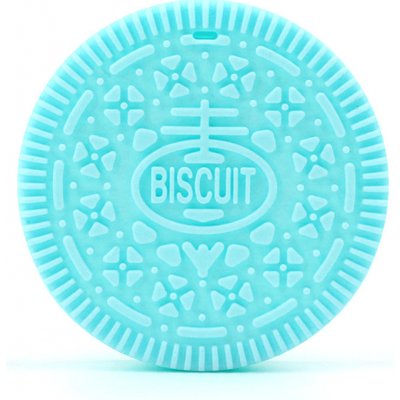 Silikonové kousátko - tyrkysové - sušenka - ∅ 55 x 13 mm - 1 ks – Sleviste.cz