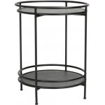 Stern Odkládací stolek Charles, kulatý 52x52x66 cm, rám lakovaný hliník černý (black matt), deska HPL Silverstar 2.0 dekor Slate – Zboží Dáma