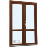 Kömmerling balkonové dveře 70 AD s příčkou pravé ořech/ořech 120 x 220 cm, O+OS klapačka oboustranná klika + FAB + hliníkový práh – Hledejceny.cz