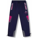 Kugo DK8235 dívčí šusťákové kalhoty zateplené tmavě růžové zipy modrá – Sleviste.cz