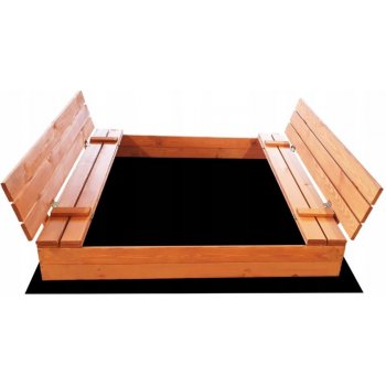 ELIS DESigN Pískoviště dřevěné s krytem/lavičkami XL předvrtané impregnované premium