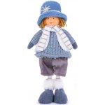 MagicHome Vánoční figurka Chlapec s modrou čepicí modrá látka 16x10x36 cm – Hledejceny.cz