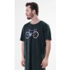 Pánské pyžamo Old bike pánská noční košile kr.rukáv tm.zelená