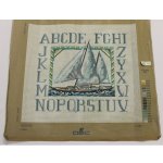 Předloha na vyšívání kanava Loďka s abecedou 50x45cm – Zboží Dáma