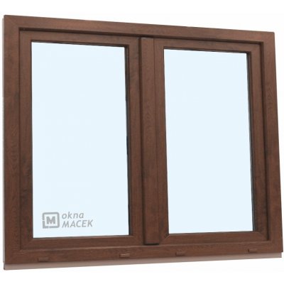 KNIPPING Plastové okno - 70 AD, 1500x1200 mm, O+OS klapačka, ořech Barva, imitace: ořech/bílá (jednostranně) – Hledejceny.cz