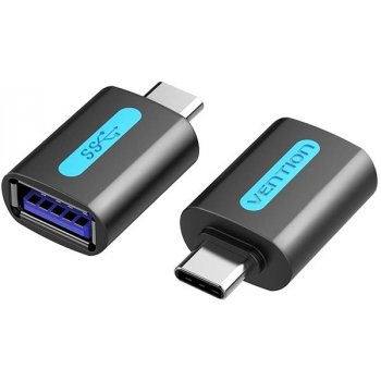 Vention USB-C (M) to USB 3.0 (F) OTG Adapter Black PVC Type CDUB0