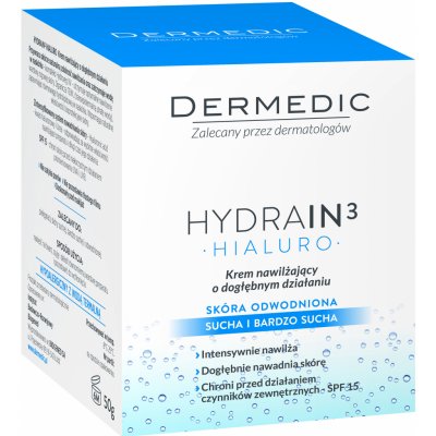 Dermedic Hydrain3 Hialuro hloubkově hydratační krém SPF15 50 g – Zbozi.Blesk.cz