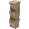 Koš Sortibox Sada 3 odpadkových košů ECO WOOD 3 x 25 l, naturo ECO