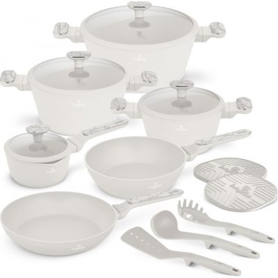 BERLINGERHAUS Sada nádobí s titanovým povrchem 15 ks Sahara Marble Collection BH-8401 – Zboží Dáma