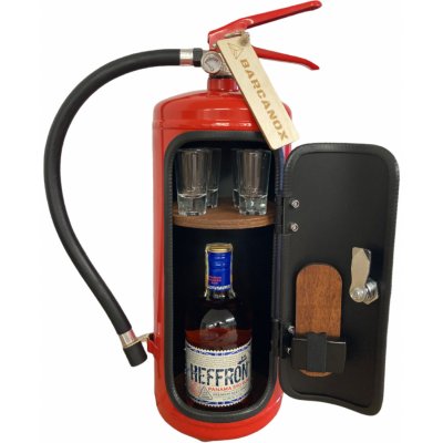 Barcanox Hasící přístroj červený Bar s hnědým dřevem – Sleviste.cz