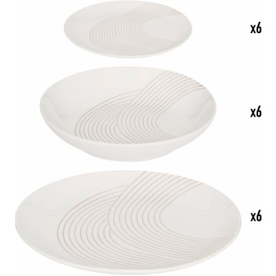 Secret de Gourmet Sada obědového nádobí pro 6 osob SKY LOUNGE bílý 18 ks – Sleviste.cz