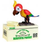 Pokladnička na mince Hladový papoušek Červená – Zboží Mobilmania