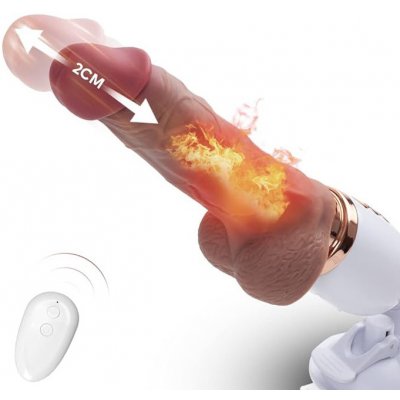 Paloqueth Fuck Machine with Realistic & Thrusting & Vibrating & Heating Dildo Brown – Zboží Dáma