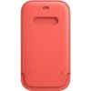 Pouzdro a kryt na mobilní telefon Apple Apple iPhone 12 / 12 Pro Leather Sleeve with MagSafe Pink Citrus MHYA3ZM/A