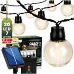 Solární zahrada Girland 20 LED balkonové dekorační koule 7,36 m 3000K Teplá bílá GLADI 3 LUMILED – Hledejceny.cz