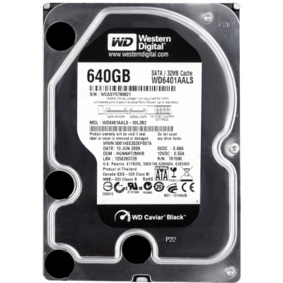 WD Caviar Black 640GB, SATAII, 32MB, 7200rpm, 8.9ms, WD6401AALS – Hledejceny.cz