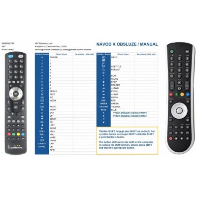 Dálkový ovladač General Sagem RT90-320HD – Hledejceny.cz