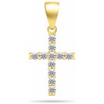 Brilio Silver pozlacený přívěsek se zirkony Křížek PT69Y – Hledejceny.cz