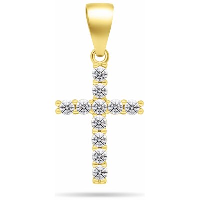 Brilio Silver pozlacený přívěsek se zirkony Křížek PT69Y – Hledejceny.cz