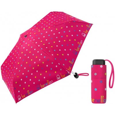 Benetton 59011 dámský skládací mini deštník do kabelky růžový – Zboží Mobilmania