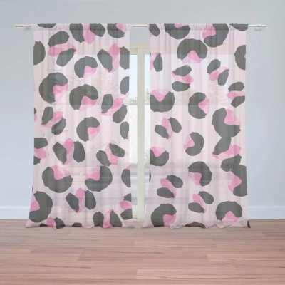 Sablio Záclony Růžový gepard: 2ks 150x250cm – Hledejceny.cz