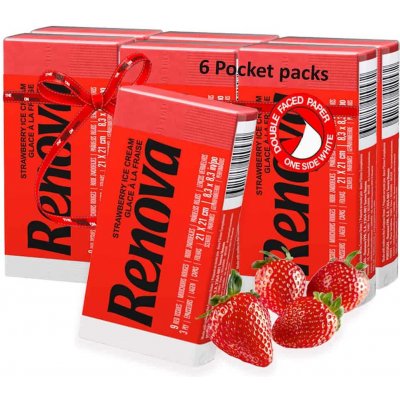 Renova Papírové kapesníčky červené 3-vrstvé 6 x 9 ks