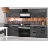 Kuchyňská linka Belini Kompakto2 160 cm šedý lesk s pracovní deskou