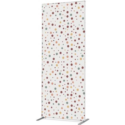 Jansen Display Potištěná látková dělící stěna Deco 85-200 Hnědé puntíky ECO, 870 x 2020 mm – Hledejceny.cz