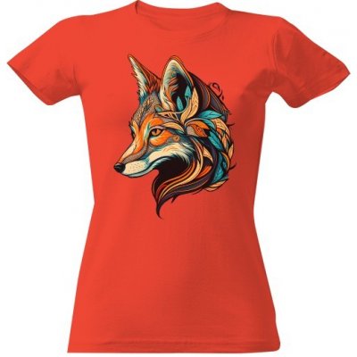 Tričko s potiskem Stylová liška dámské Oranžová – Zboží Dáma