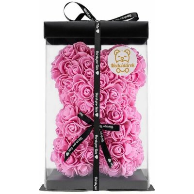 Medvídárek Classic medvídek z růží 25cm dárkově balený - růžový – Zboží Dáma