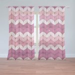 Sablio Záclony Střídajíci růžové pletení: 2ks 150x250cm – Hledejceny.cz