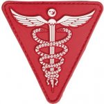 Nášivka gumová 3D: Lékařský symbol - Caduceus červená – Hledejceny.cz