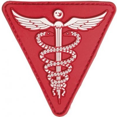 Nášivka gumová 3D: Lékařský symbol - Caduceus červená – Hledejceny.cz