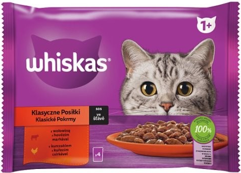 Whiskas Klasický výběr se zeleninou v šťávě 4pack 340 g