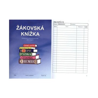 Žákovská knížka MODRÁ /hodnocení a sebehododnocení s vyznač.předměty 2.stupeň – Zboží Mobilmania