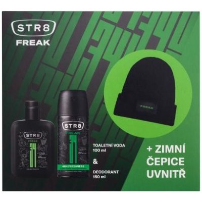 STR8 FREAK dárková kazeta pro muže EDT 100 ml + deodorant 150 ml + zimní čepice – Sleviste.cz