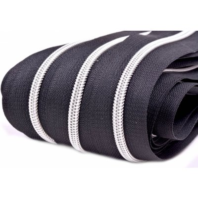 Prima-obchod Zip spirálový No 5 stříbrný metráž, barva Černá/stř.zuby – Hledejceny.cz