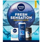 Nivea Men Total Relax relaxační sprchový gel 250 ml + Sensitive balzám po holení 100 ml + Black & White Invisible Fresh tuhý antiperspirant pro muže 50 ml kosmetická sada – Zboží Dáma