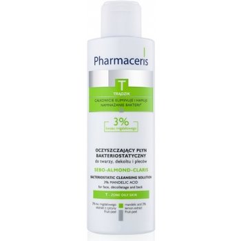 Pharmaceris T-Zone Oily Skin Sebo-Almond-Claris antibakteriální čišticí voda na obličej, dekolt a záda pro problematickou pleť 190 ml