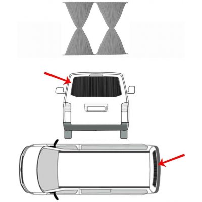 2 Sluneční clony pro zadní dveře šedá VW T5 T6 Transporter, Multivan – Hledejceny.cz