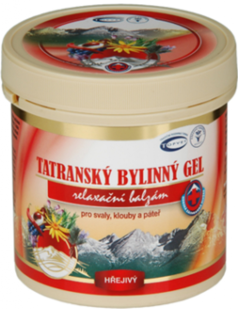 Topvet Tatranský bylinný masážní gel hřejivý 250 ml