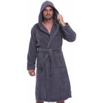 Šedý pánský froté župan s kapucí – Zboží Mobilmania