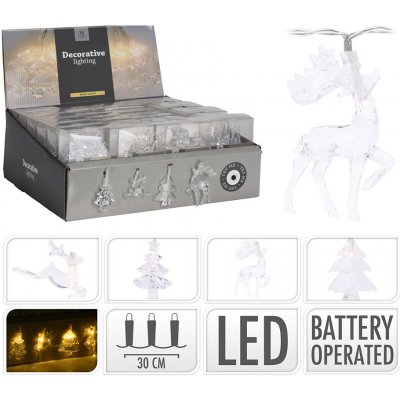 KOOPMAN Dekorační osvětlení řetěz 10 LED bílá teplá s figurkami 4 designy – Hledejceny.cz