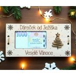 Dekorace z Řečice Dřevěná dárková karta/přání od Ježíška vánoční – Zboží Dáma Dekorace z Řečice Dřevěná dárková karta/přání od Ježíška vánoční – Zboží Dáma