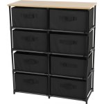 DOCHTMANN Regál s úložnými boxy černý 8 polic 76x30x89cm – Hledejceny.cz