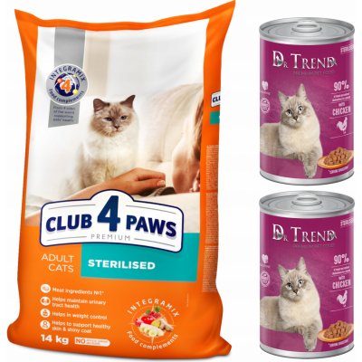 Club 4 Paws Premium kuře pro sterilizované kočky 14 kg