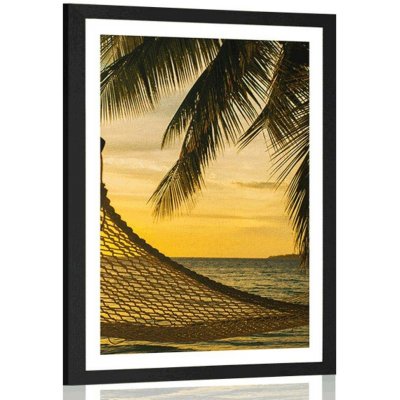 Plakát s paspartou houpací síť na pláži - 30x45 no frame – Hledejceny.cz