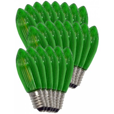 ElektroSkalka Svíčky LED žárovky 14V až 55V/0,3W E-10 22ks Filament zelené (1ks) – Hledejceny.cz