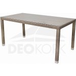 Zahradní ratanový stůl NAPOLI 160x80 cm (šedo-béžová) – Hledejceny.cz